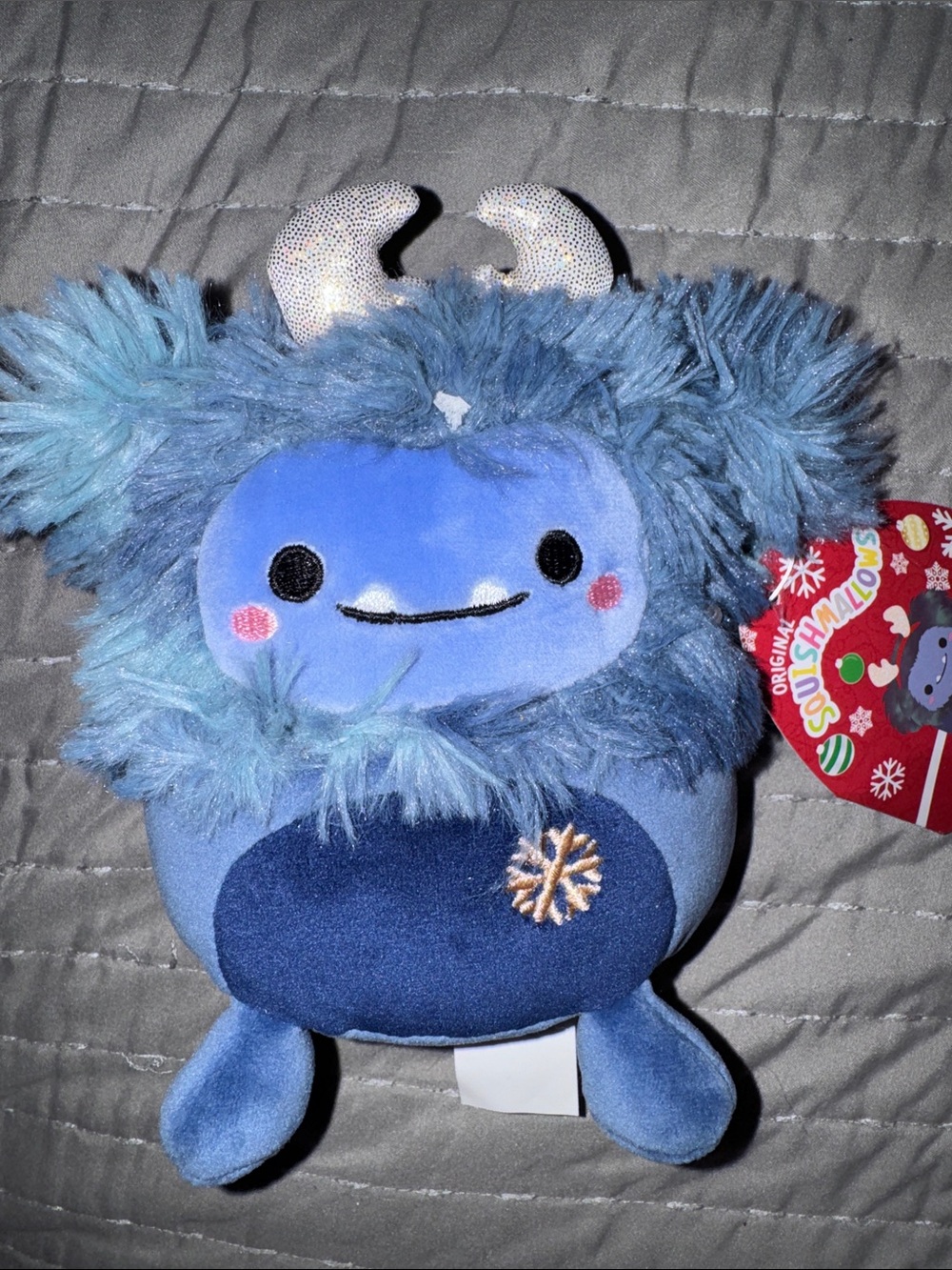 Squishmallows Blue Holiday Yeti Plush - Light & Dark Blue